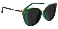 Dalton Cat Eye Sunglasses with Dark Green Frames