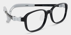 Bright Rectangle Black Frame Eyeglasses for Pre-tweens