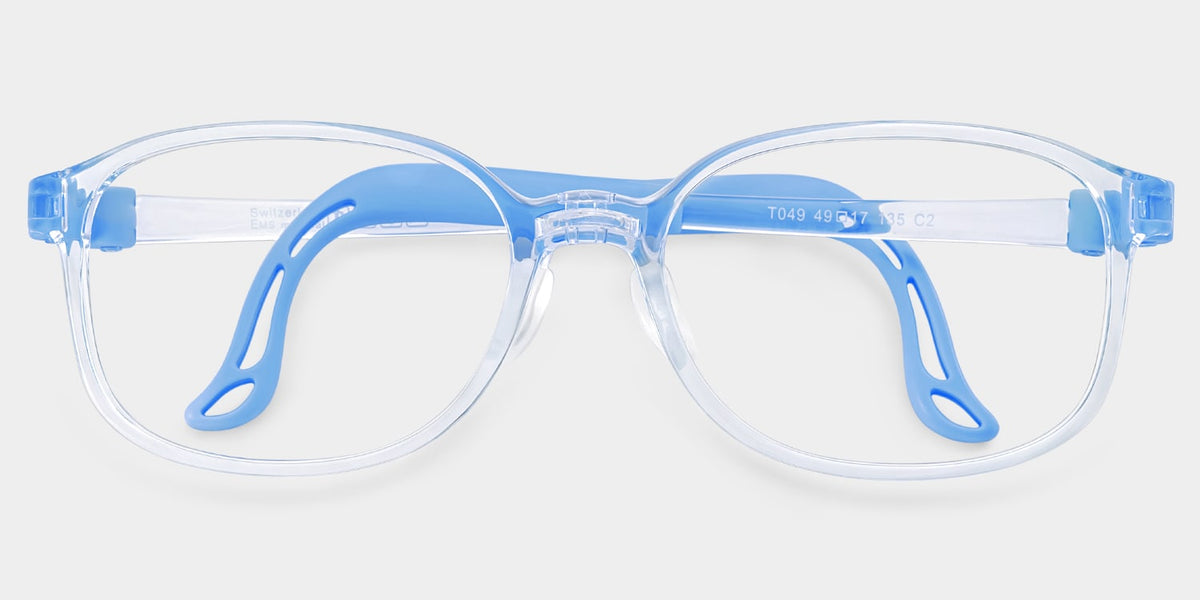 Casey Rectangle Crystal Blue Frame Eyeglasses for Pre-tweens