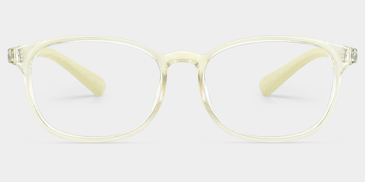 Kids Rectangle Crystal Yellow Amaker Frame Glasses | Zeelool
