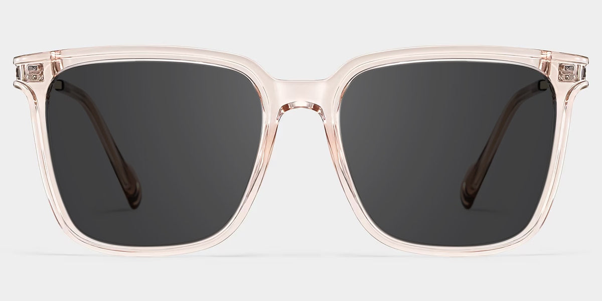 Thin Champagne Frame Glasses With Square Shape