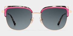 Samson Pink Square Glasses With Tortoiseshell Color-Block Design