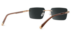 Brown Mixed-Materials Rectangle Sunglasses- Savitrie